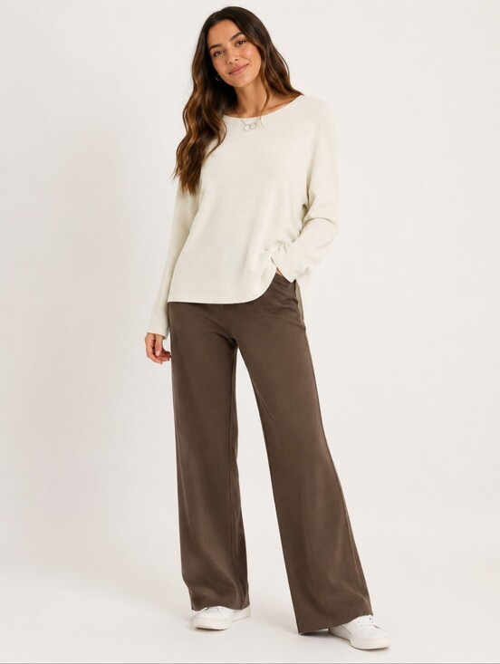 due per due Pants - Wide-Leg Bootcut Pants in Dark Brown